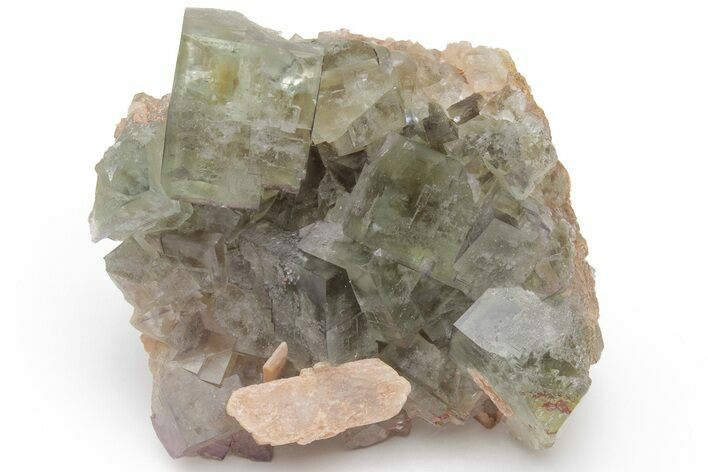 Green Cubic Fluorite Crystal Cluster - Morocco #219262